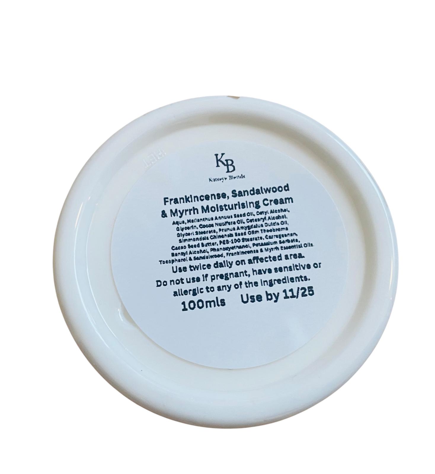 Frankincense, Sandalwood & Myrrh Moisturising Cream, 100g - Image 2