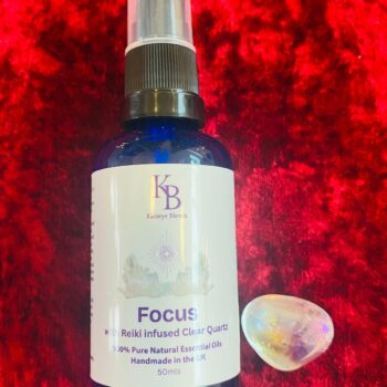 Focus with Reiki Infused Clear Quartz and Aura Quartz Tumble Stone